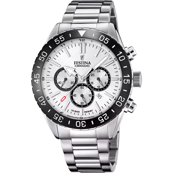 FESTINA HERREN UHR KERAMIK F20575/1 WEISS, EDELSTAHL ARMBAND