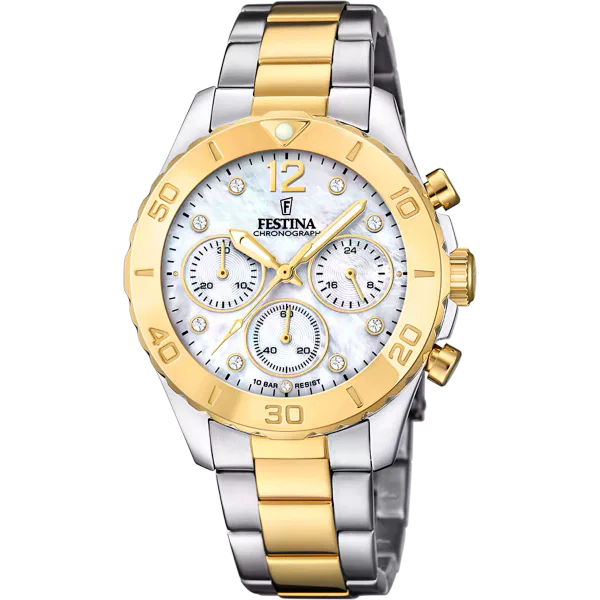 FESTINA DAMEN UHR BOYFRIEND COLLECTION F20604/1 PERLMUTT, EDELSTAHL ARMBAND
